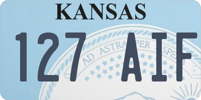 KS license plate 127AIF