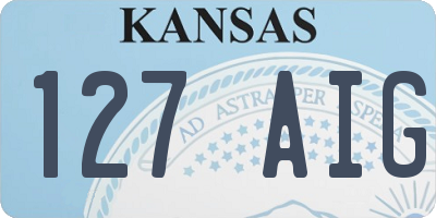 KS license plate 127AIG
