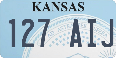 KS license plate 127AIJ
