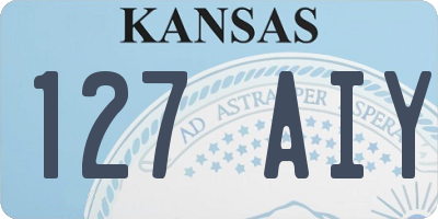 KS license plate 127AIY