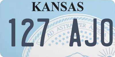 KS license plate 127AJO