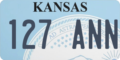 KS license plate 127ANN