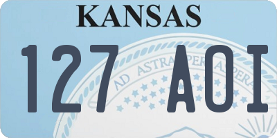 KS license plate 127AOI