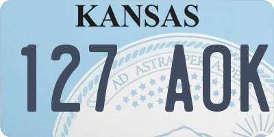 KS license plate 127AOK