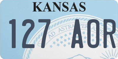KS license plate 127AOR