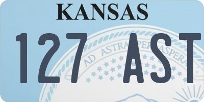 KS license plate 127AST