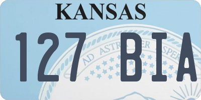 KS license plate 127BIA