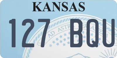 KS license plate 127BQU