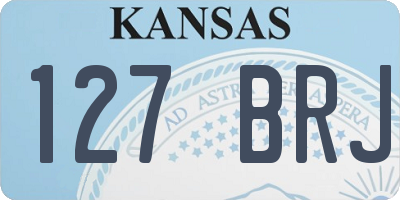 KS license plate 127BRJ