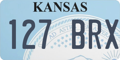 KS license plate 127BRX