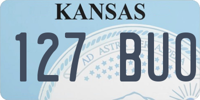 KS license plate 127BUO