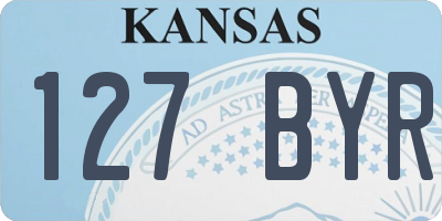 KS license plate 127BYR