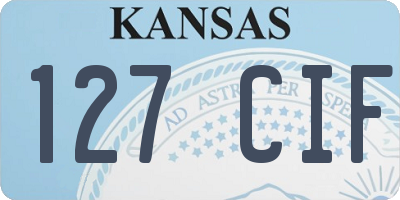 KS license plate 127CIF