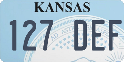 KS license plate 127DEF