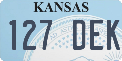 KS license plate 127DEK
