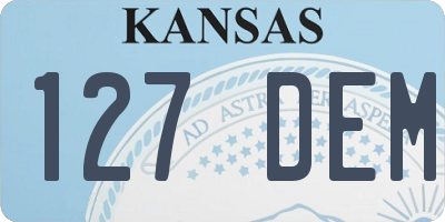 KS license plate 127DEM
