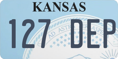 KS license plate 127DEP