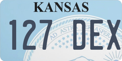 KS license plate 127DEX