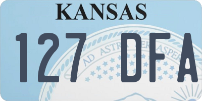 KS license plate 127DFA