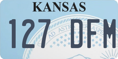 KS license plate 127DFM