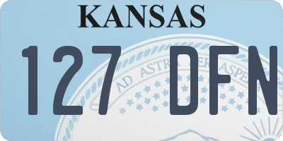 KS license plate 127DFN