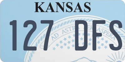 KS license plate 127DFS