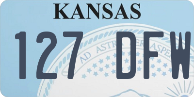 KS license plate 127DFW