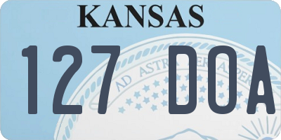 KS license plate 127DOA