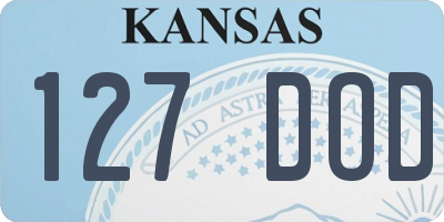 KS license plate 127DOD