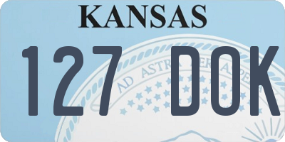 KS license plate 127DOK
