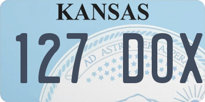 KS license plate 127DOX