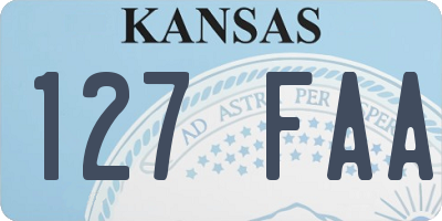 KS license plate 127FAA