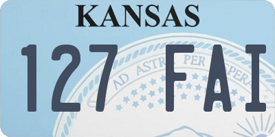 KS license plate 127FAI