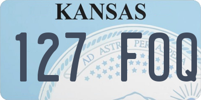 KS license plate 127FOQ