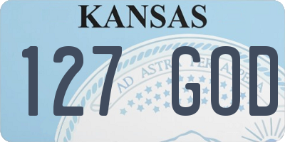 KS license plate 127GOD
