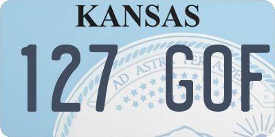 KS license plate 127GOF
