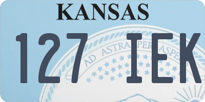 KS license plate 127IEK