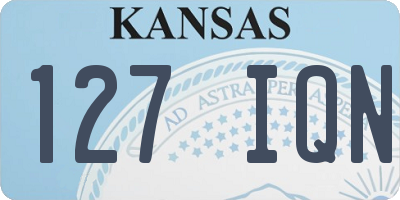 KS license plate 127IQN