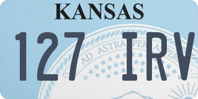 KS license plate 127IRV