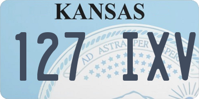 KS license plate 127IXV