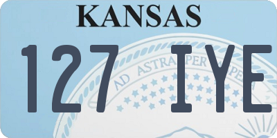 KS license plate 127IYE