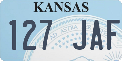 KS license plate 127JAF