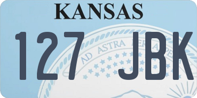 KS license plate 127JBK