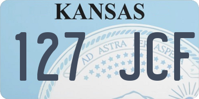 KS license plate 127JCF