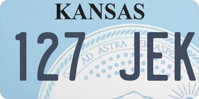 KS license plate 127JEK