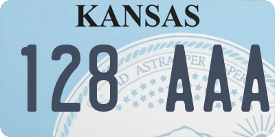 KS license plate 128AAA