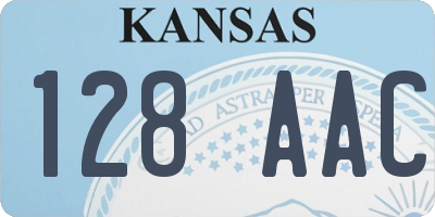 KS license plate 128AAC