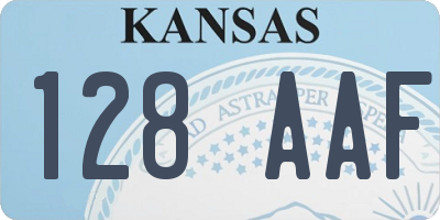 KS license plate 128AAF