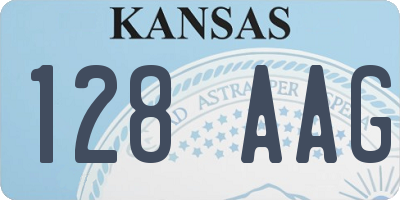 KS license plate 128AAG