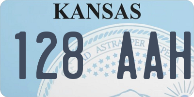 KS license plate 128AAH